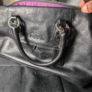 COACH Ashley Black Leather Satchel Shoulder Bag F15445 ECU